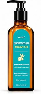 Moroccan Argan Oil – Nourishing & Smoothing Hair Oil for Long, Dry, Frizzy,Curly& Damaged Hair – Moroccan Hair Oil Treatment for Frizz Control & Heat Protection -3.4 oz