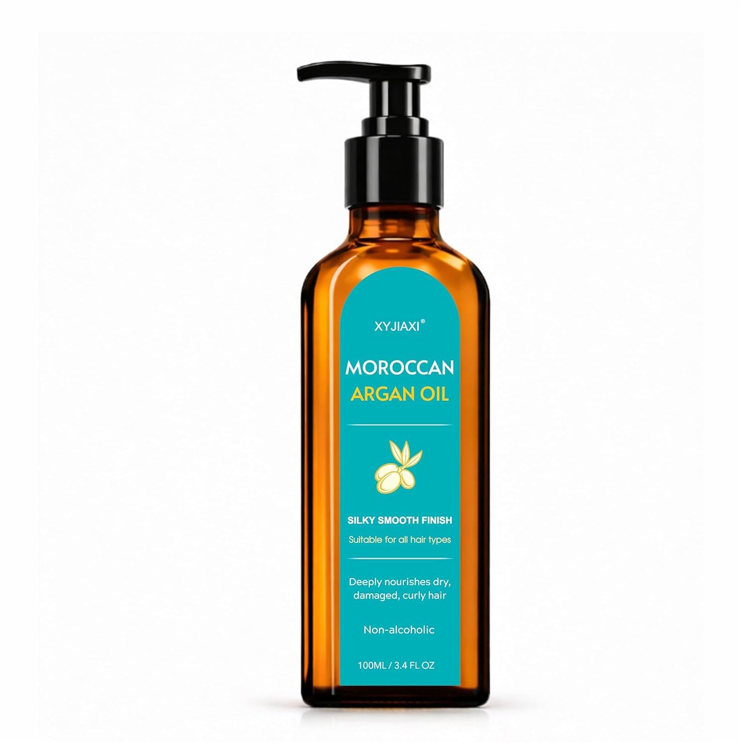 Moroccan Argan Oil – Nourishing & Smoothing Hair Oil for Long, Dry, Frizzy,Curly& Damaged Hair – Moroccan Hair Oil Treatment for Frizz Control & Heat Protection -3.4 oz