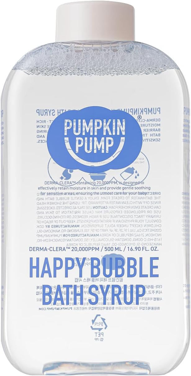PUMPKINPUMP Happy Bubble Bath Syrup, 16.9 fl. oz, 8 Types hyaluronic Acid, Suitable for Sensitive Skin