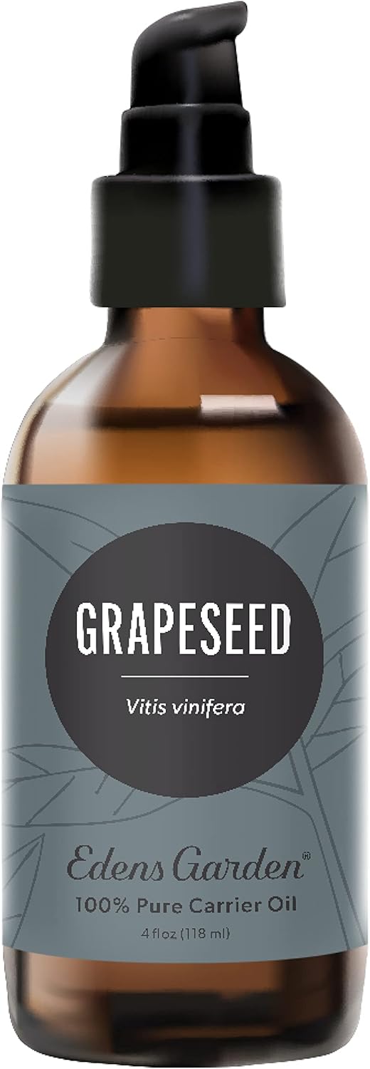 Edens Garden Grapeseed Carrier Oil - 100% Pure Premium Cold Pressed & Hexane Free, Natural Moisturizer for Body, Face, Sensitive Skin, Hair & Nails, Diluting Essential Oils & Massage, 118 ml (4 fl oz)