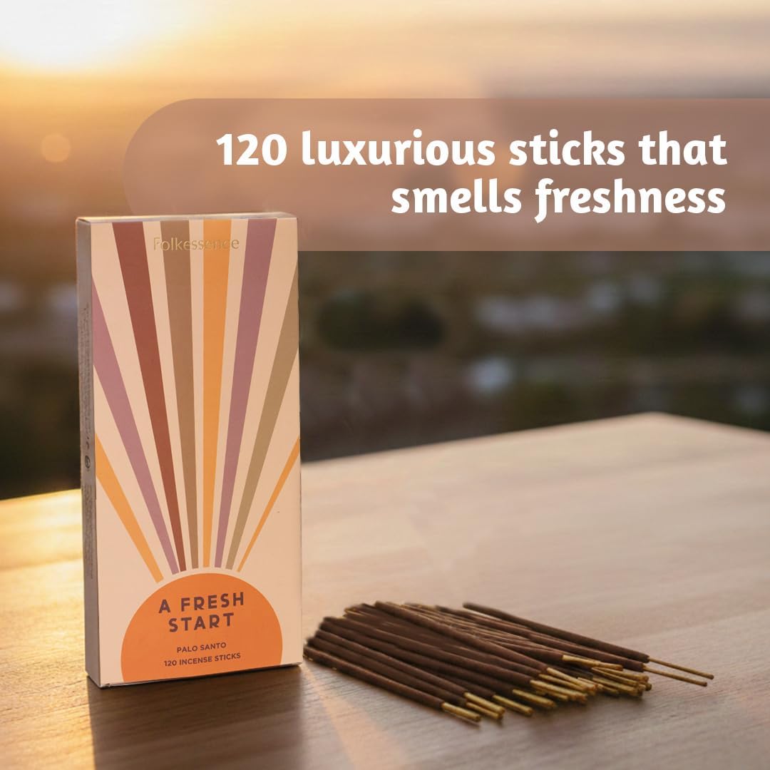 Folkulture Palo Santo Incense Sticks (120 Sticks) | Insence-Sticks for Graduation Gifts, Aromatherapy, Yoga, Room Freshener Gifts |No Charcoal,Non Toxic, 45 Mins, Long Burning Inscents-Sticks