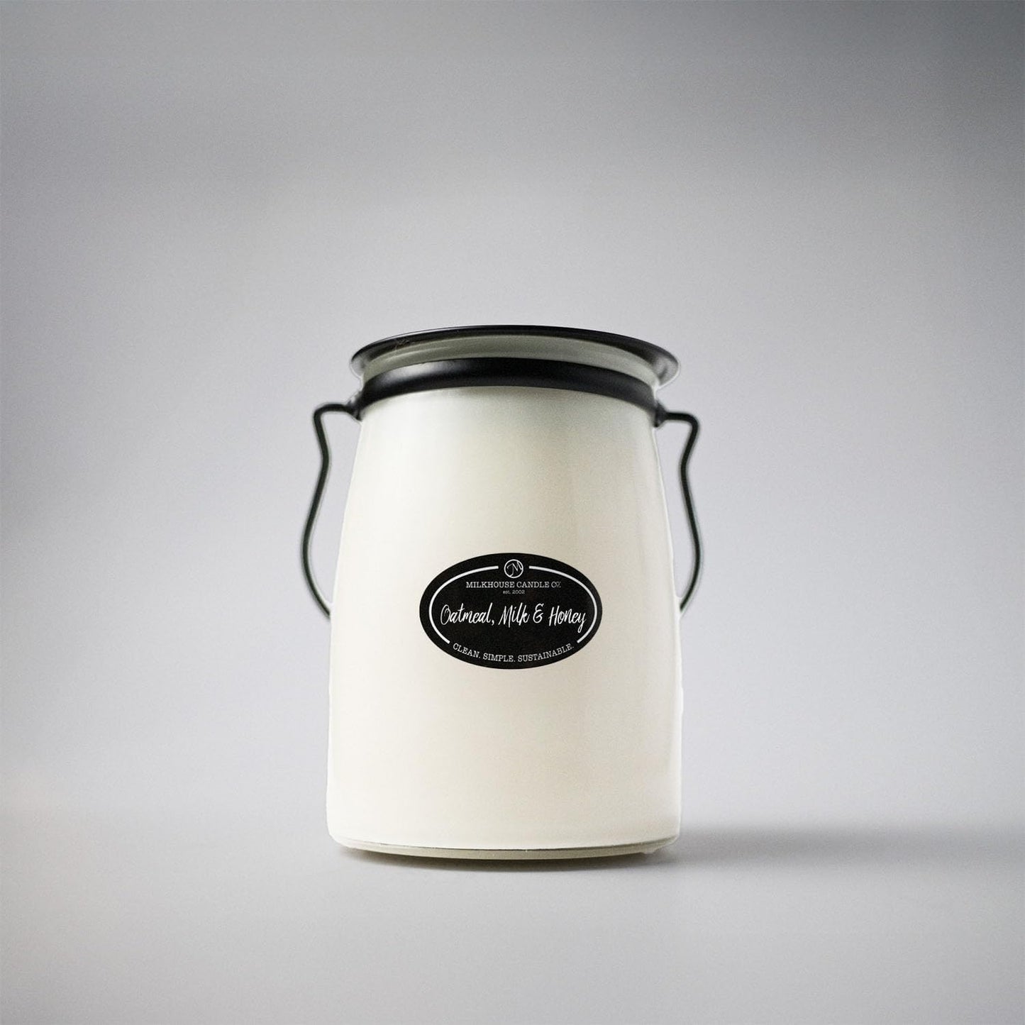 Milkhouse Candle Company Oatmeal, Milk & Honey Soy Candle - Oatmeal Cookie | Milk & Honey | Cherry Scented - 22 oz Butter Jar with Lid, 120+ Hour Burn Time, Made in the USA
