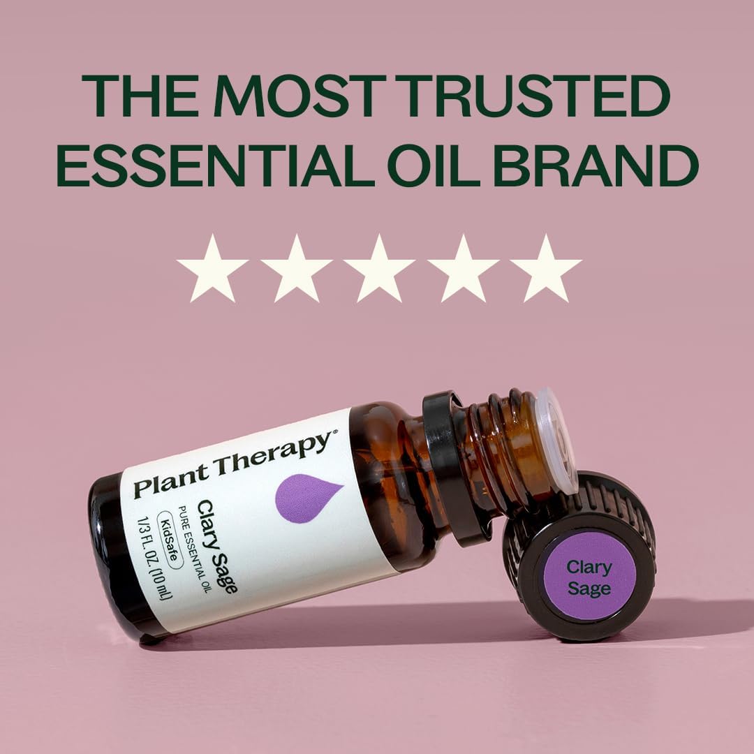 Plant Therapy Clary Sage Essential Oil 100% Pure, Undiluted, Natural Aromatherapy, Therapeutic Grade 10 mL (1/3 oz)