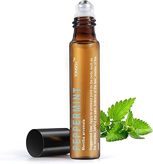 Peppermint Essential Oil, Pre-Diluted Mint Aromatherapy Rollerball, Cooling & Refreshing Scent for Travel, Focus, Relaxation, Easy-Apply Essential Oil Roller