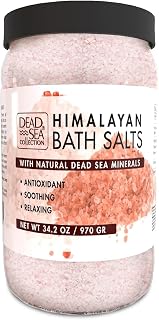 Dead Sea Collection Himalayan Bath Salts – Pure Dead Sea Minerals and Himalayan Pink Salt - Nourishing Soothing and Relaxing Skin and Muscle – 34.2 Oz