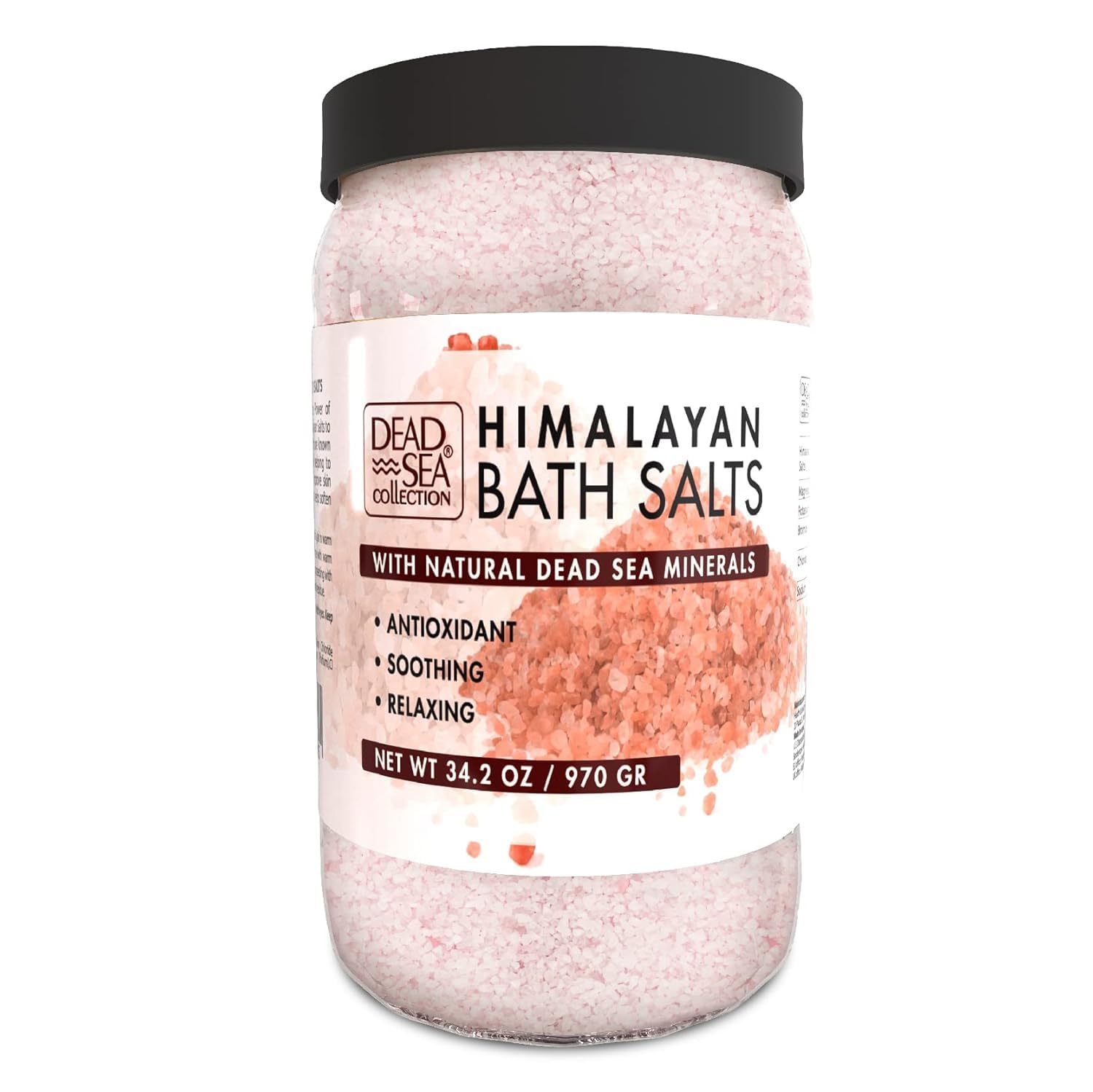 Dead Sea Collection Himalayan Bath Salts – Pure Dead Sea Minerals and Himalayan Pink Salt - Nourishing Soothing and Relaxing Skin and Muscle – 34.2 Oz
