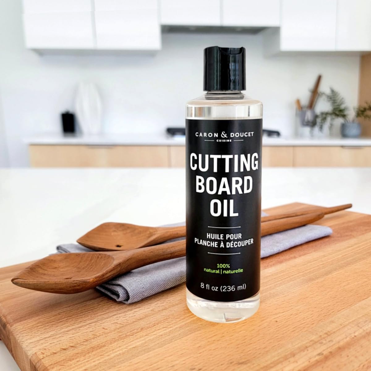 Caron & Doucet - Cutting Board & Butcher Block Conditioning & Finishing Oil | 100% Coconut Derived & Vegan, Best for Wood & Bamboo Conditioning & Sealing | Does NOT Contain Mineral Oil! 8 oz