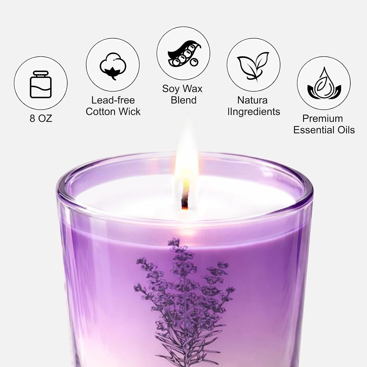 Mothers Day Gifts, Lavender Soy Candle for Women, Mothers Day Candles from Daughter Son, Anniversary Couple Gifts, Home Scented Aromatherapy Candle