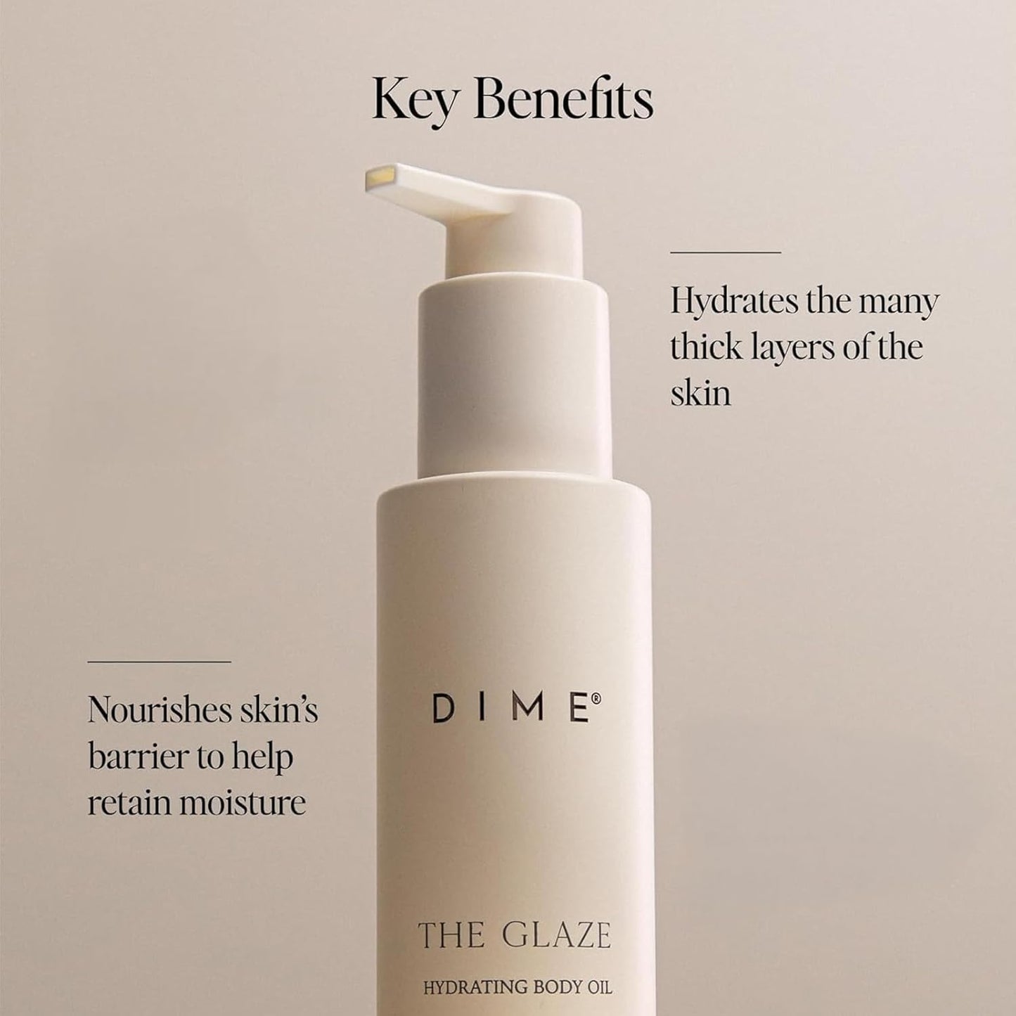 DIME Beauty Glaze Body Oil - Fast-Absorbing Non-Greasy Dry Body Oil with Argan, Jojoba and Rosehip Oil for All Over Body Glow, Hydrating Skin Oil, Vegan, Cruelty-Free, 4 oz / 120 ml