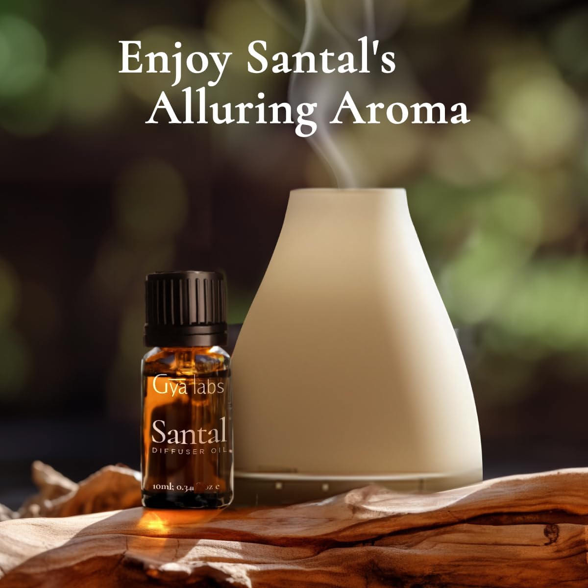 Gya Labs Santal Diffuser Essential Oil Blend - 100% Pure Natural Aromatherapy Sandalwood Essential Oils for Diffusers for Home - Santal Perfume for Car & Office (0.34 Fl Oz)