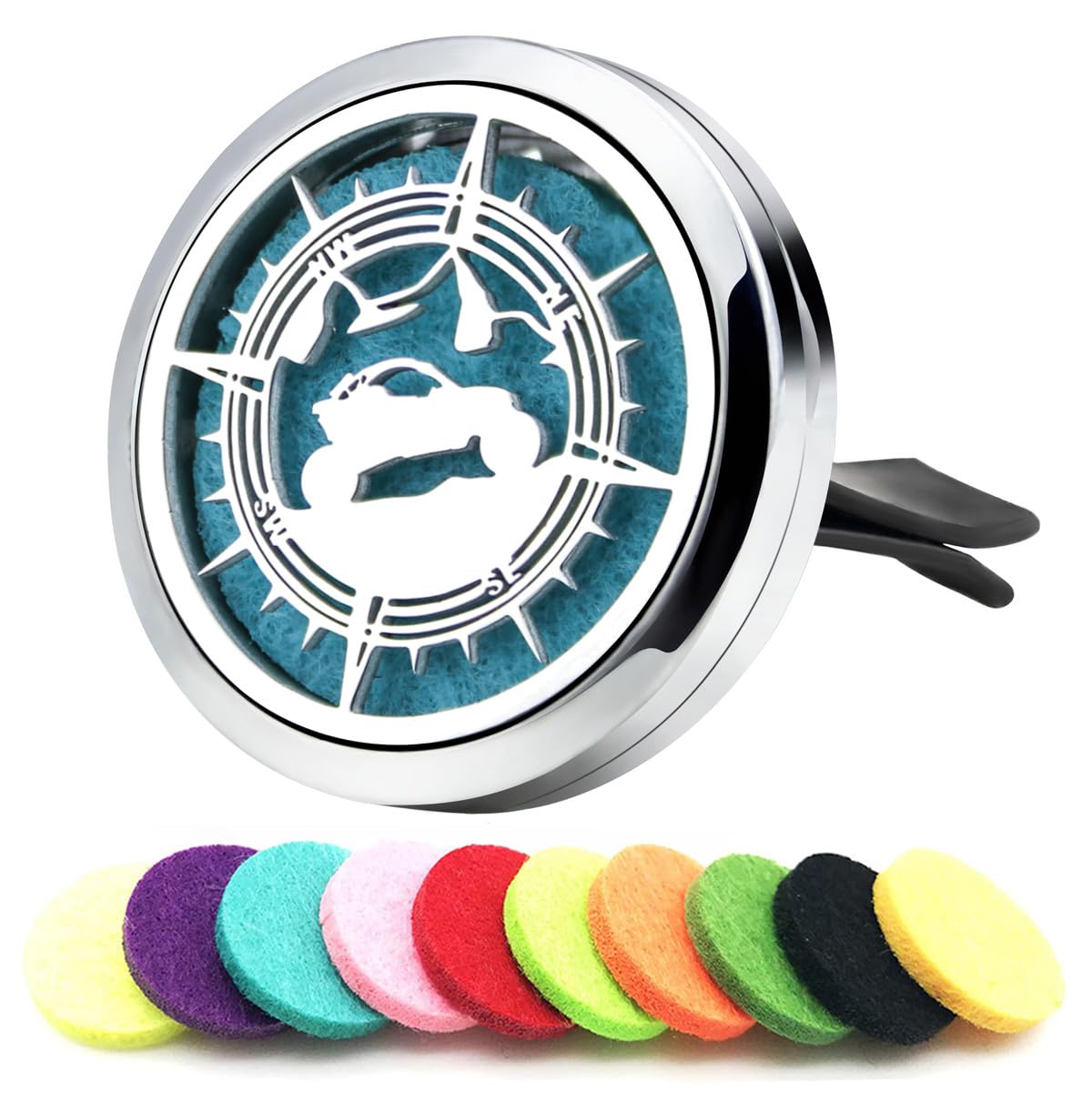 Essential Oil Car Diffuser Vent Clips Air Freshener Christmas Car Accessories for Women with Vent Clip 10 Felt Pads(Car