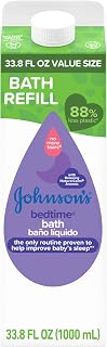 Johnson's Baby Bedtime Bath with Relaxing & Soothing NaturalCalm Aromas, Hypoallergenic, Gentle & Tear-Free Nighttime Baby Bath Essential, Floral Scent, Value Size Refill, 33.8 fl. oz
