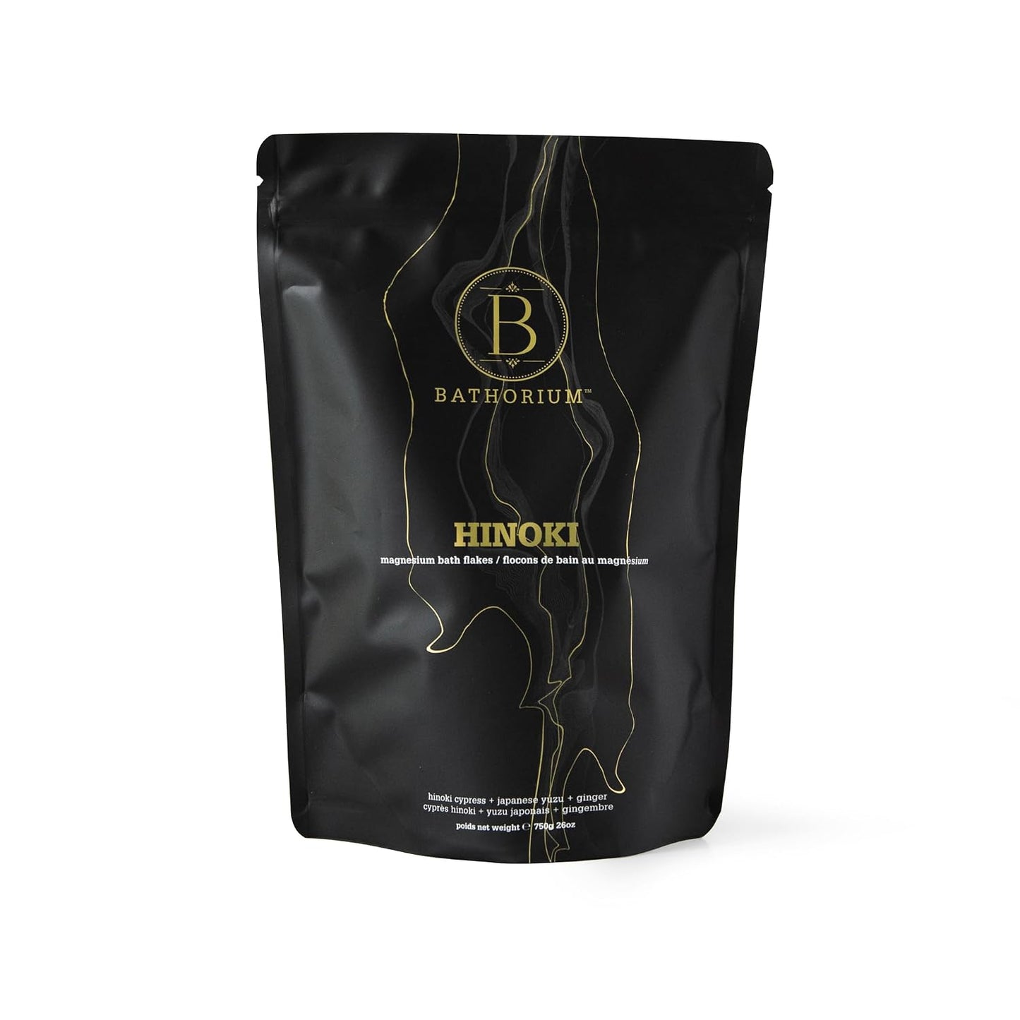 Bathorium Hinoki Mineral Magnesium Chloride Bath Flake, Relaxing Bath Soak with Japanese Hinoki, Detoxifying, pH Balanced for Women, Good for Sensitive Skin, 26 oz
