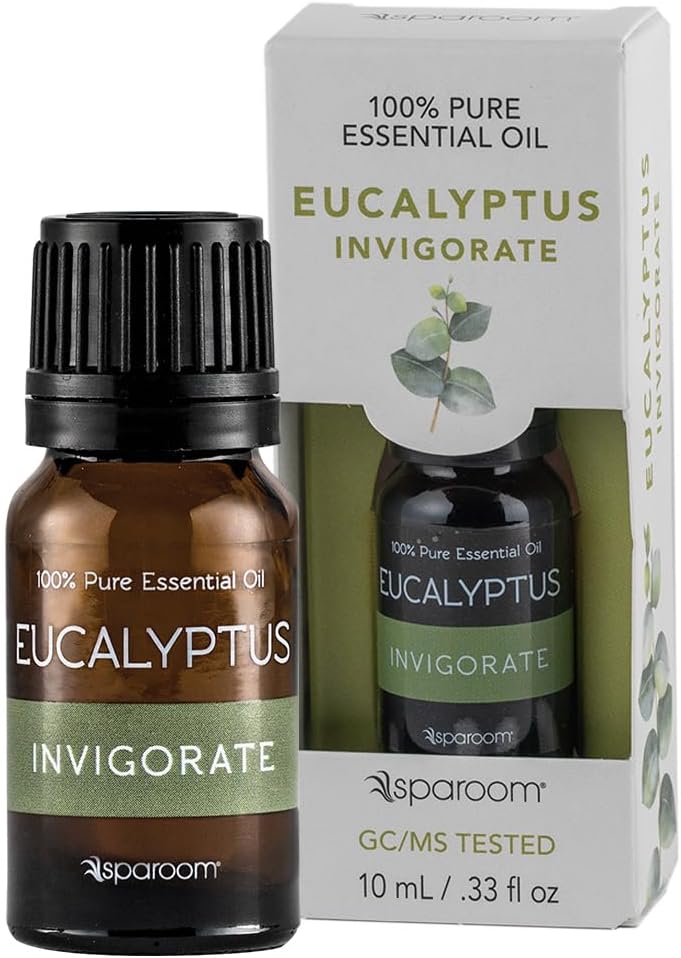 SpaRoom Aromatherapy 100% Pure Undiluted Essential Oil, Invigorate Eucalyptus, 10 mL