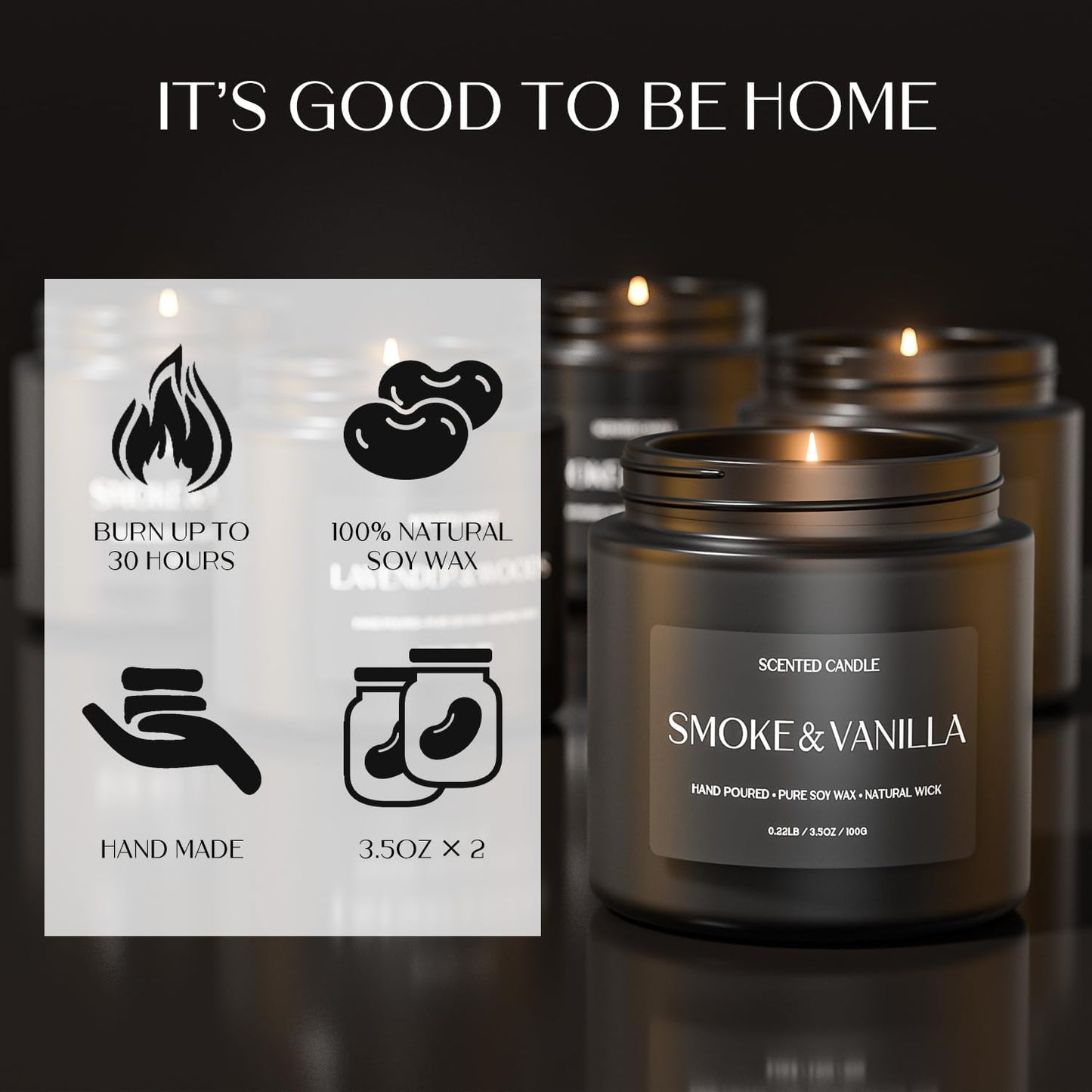 Scented Candles for Men, Soy Candles for Home Scented, Candle Gifts for Men, 2 Pack Aromatherapy Candle Gift Set for Relaxing, Stress Relief & Home Decor