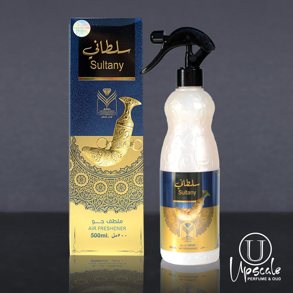 Almas Perfumes Sultany Air Freshener - 480 ML 16.9FL.OZ of Fabric spray - Natural Aged Oud Scent - Odor Fighting Room Spray - long lasting Aroma for home