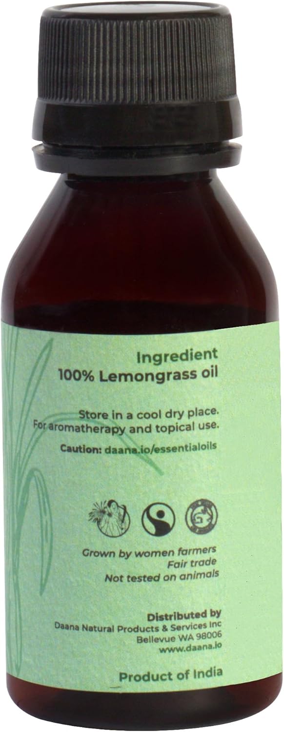 DAANA Lemongrass Essential Oil : Pure, Undiluted (2 fl Oz)