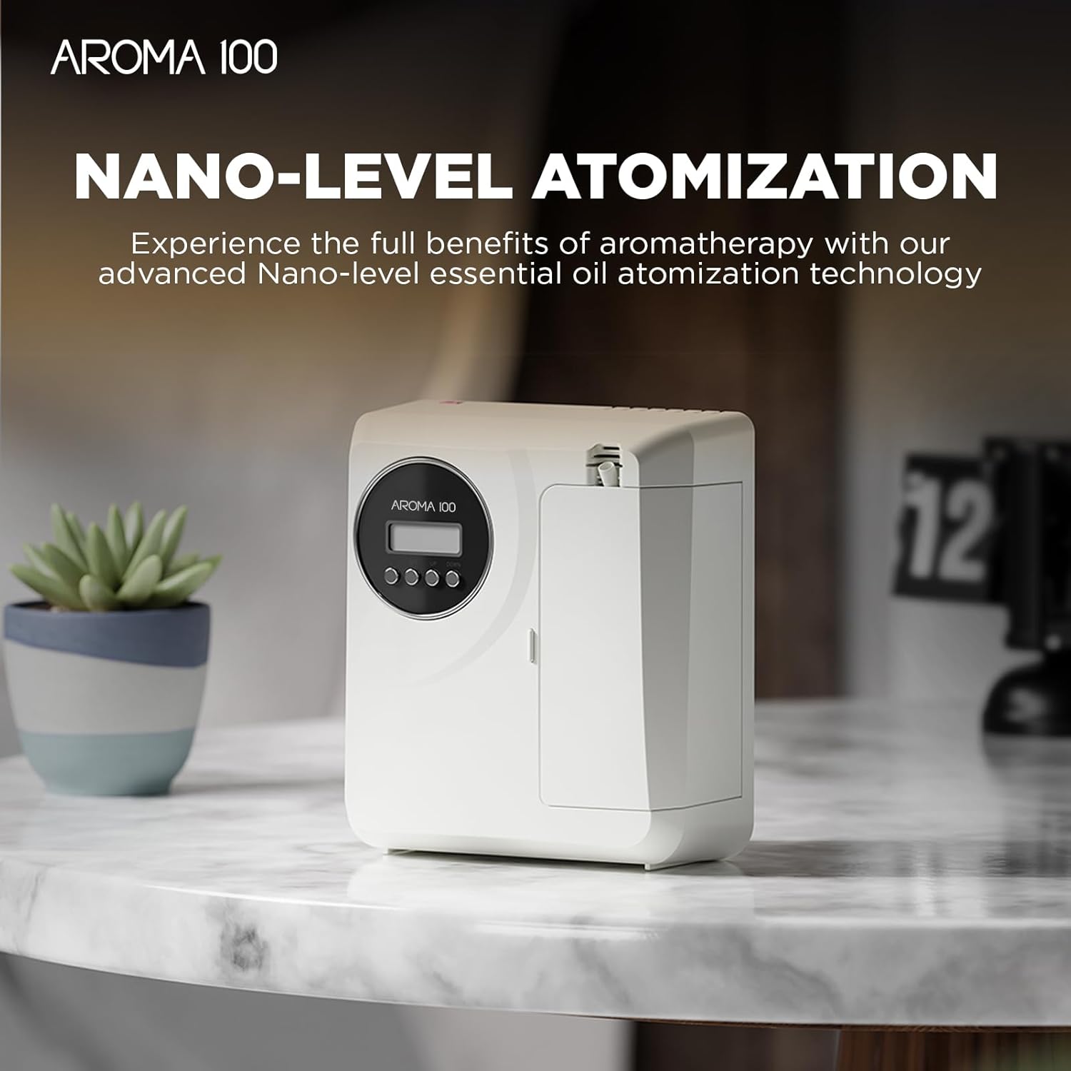 Waterless Diffuser Include Essential Oil, APP Control, Hotel Scent Diffuser Kit for Home Cover 2000sq.ft, Nebulizer Nano Cold Air Freshener Smart Aromatherapy Diffusers for Large Room, Office - White