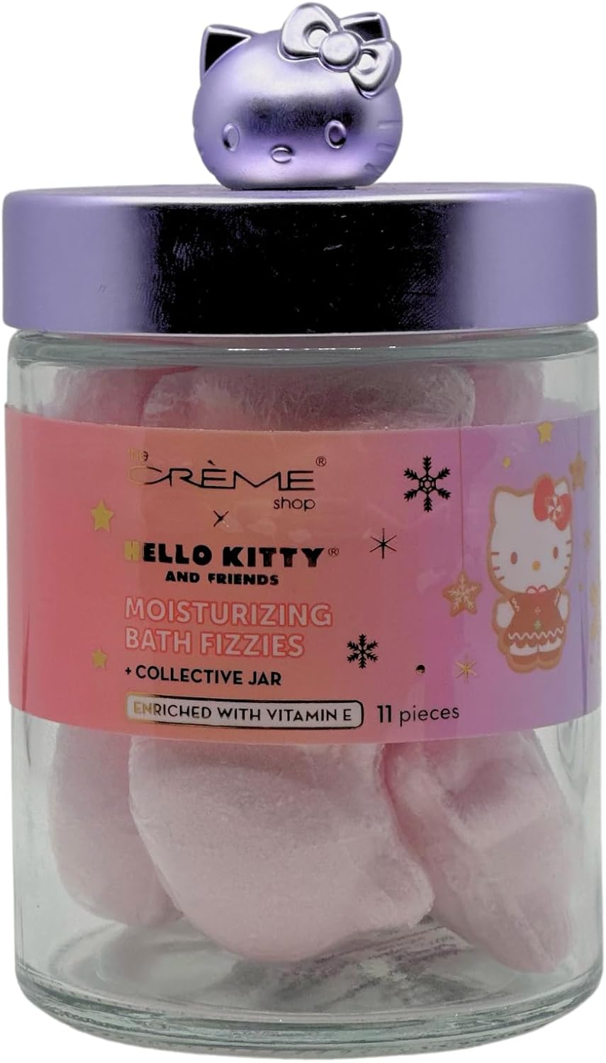 The Crème Shop x Hello Kitty Moisturizing Bath Fizzies, Aromatherapy Bath Bombs with Vitamin E (11 Pieces)
