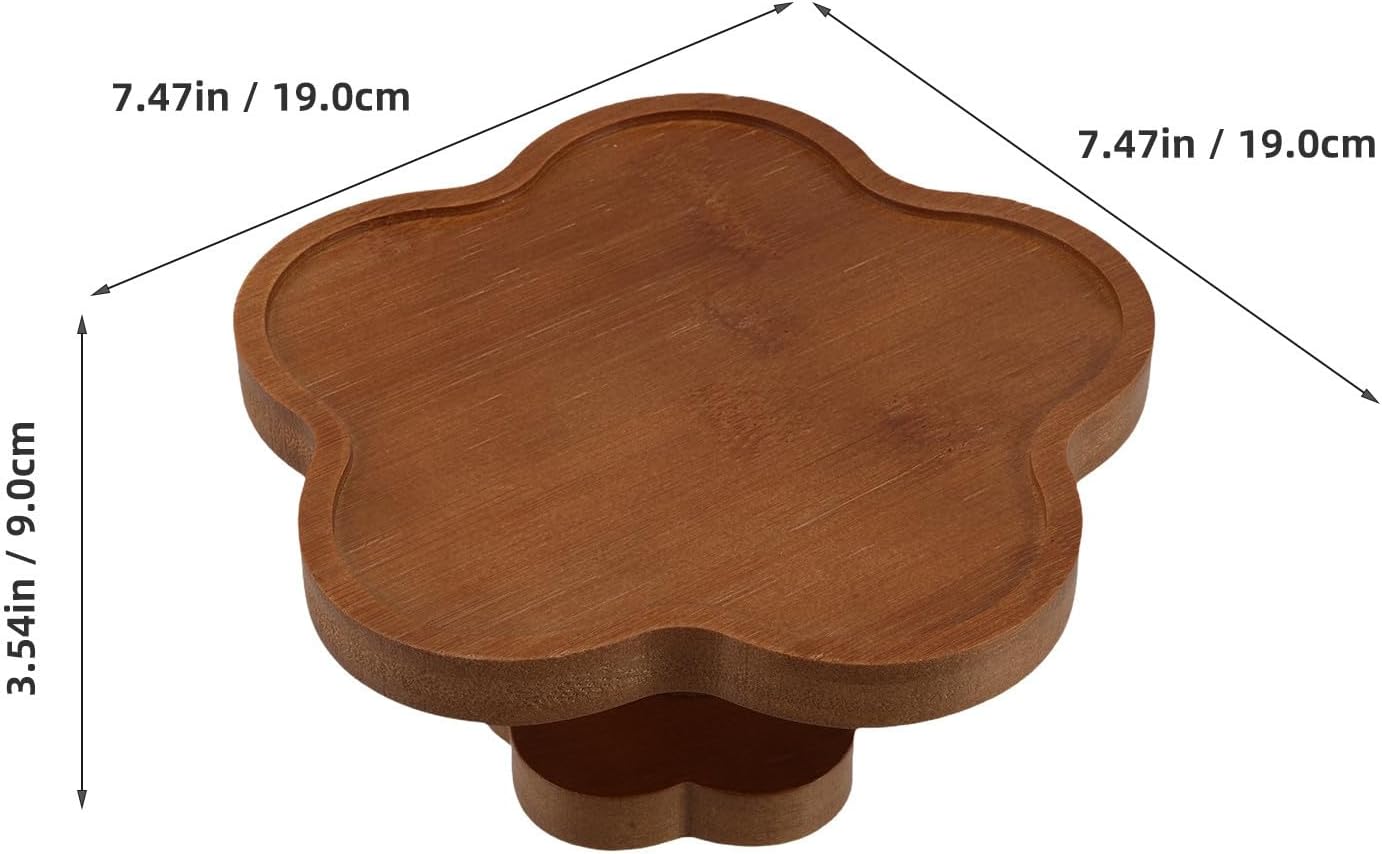 Footed Aromatherapy Candle Tray 17x9cm French Flower Wood Decorative Jewelry Plate Small Trinket Organizer for Home Décor and Tabletop Display