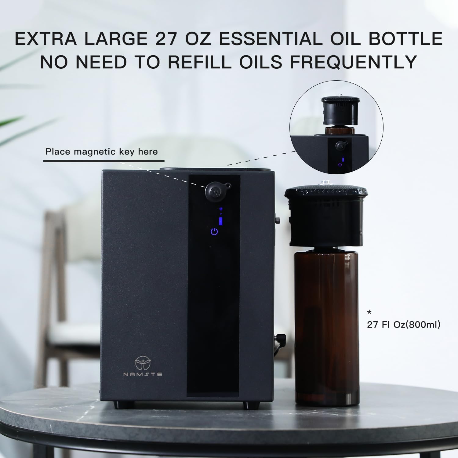 Smart Waterless Diffuser - Essential Oil Scent Coverage 6500 Sq.Ft HVAC Machine Whole House Aroma & Hotel Collection, APP & Touch Control 800ml Large Capacity Aromatherapy Metal Material