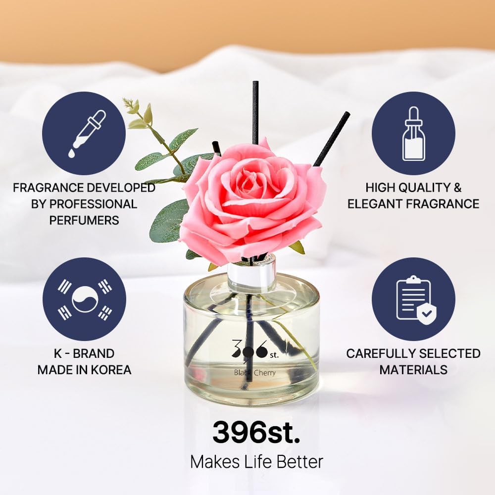 396 st. Rose Flower Reed Diffuser, Vanilla Lavender, 200ml(6.7oz) / Reed Diffuser Sets, Home Fragrance, Scented Oils, Home &amp; Bathroom Décor