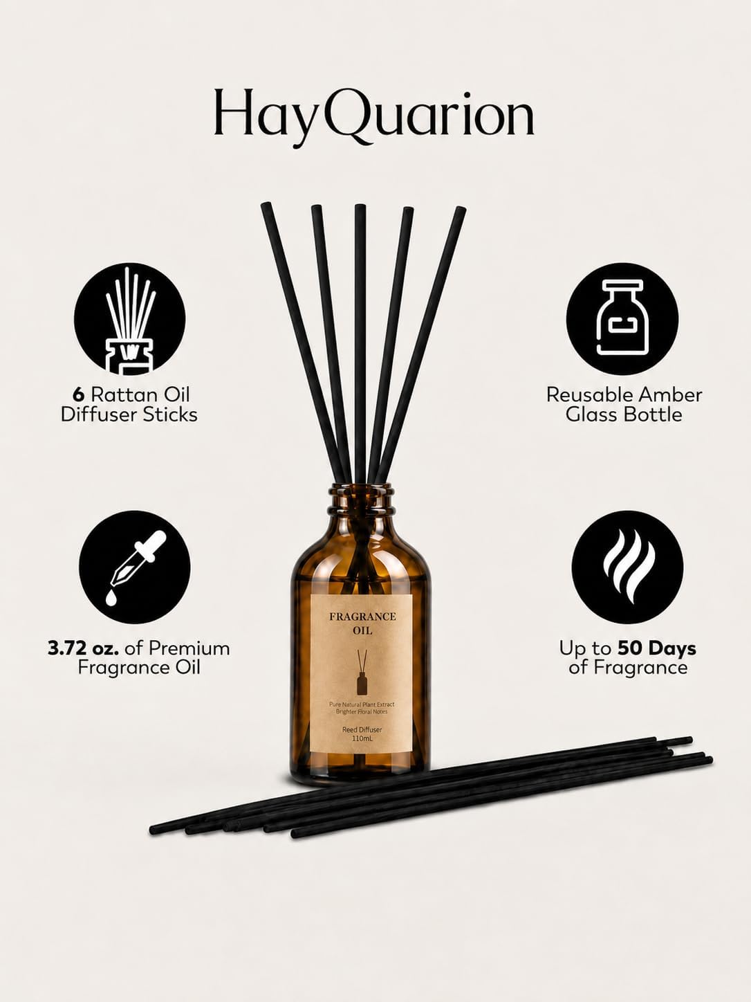 Reed Diffuser Set, 110mL/3.72 Fl.Oz Natural Laboratory Series, Long Lasting Premium Fragrance Oil Diffuser with Rattan Sticks, for Home Bedroom Bathroom Office, Aromatherapy & Housewarming Gift