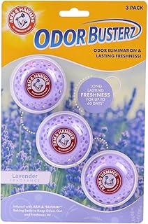 Arm & Hammer OdorBusterz® Odor Eliminator Balls, Lavender, 3 Count – Baking Soda Odor Control for Closets, Drawers, Hampers & Small Spaces