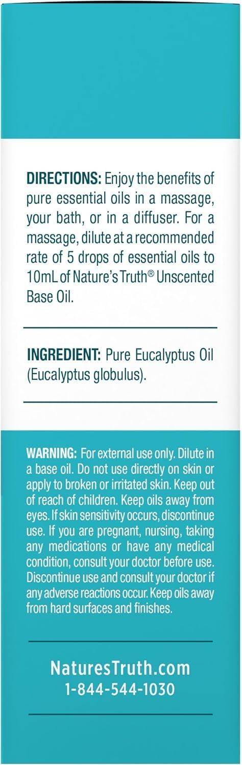 Nature's Truth Aromatherapy Essential Oil Eucalyptus - .5 oz, Pack of 2
