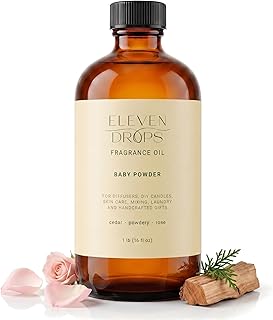 Baby Powder Fragrance Oil | Cedar, Powdery & Rose Notes | Long Lasting Scent Reed Diffuser Oil for Home, Office, Hotel, Spa, Car & Linen Spray | Pet Friendly IFRA Compliant, 16 oz