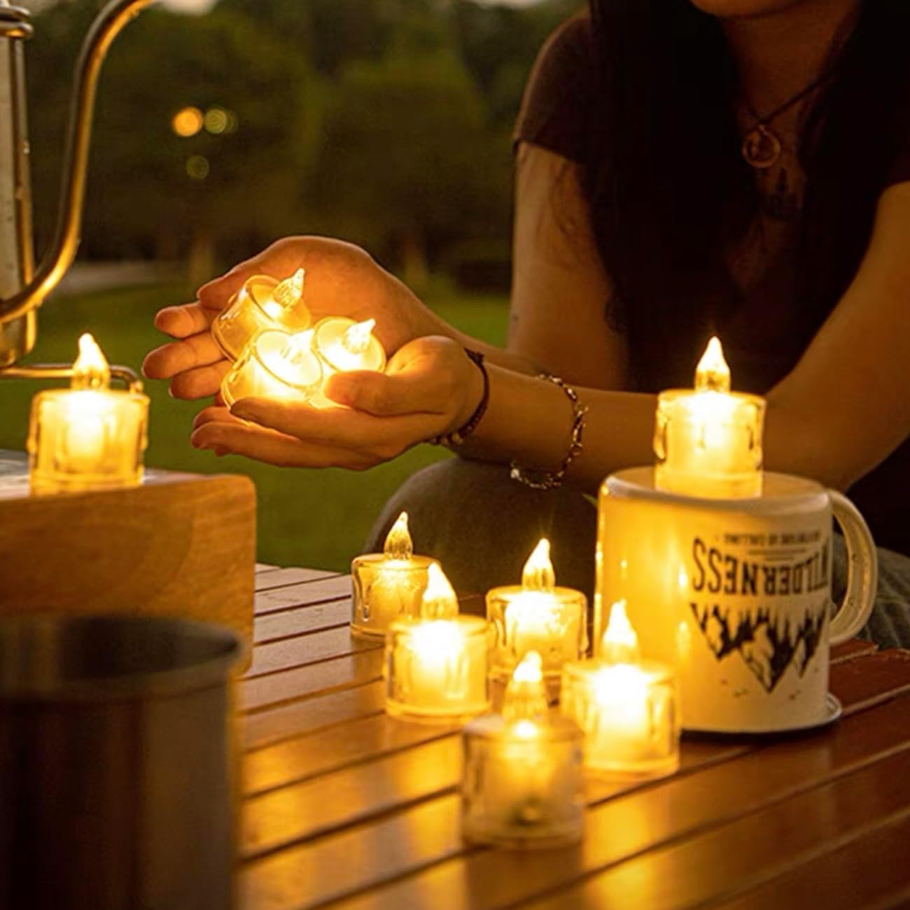 SupBri 12 Pack Flameless Tea Lights Candles Battery Operated, Crystal Led Tealight Candles,Votive Electric Fake Candles for Valentines Wedding Diwali Christmas Decorations