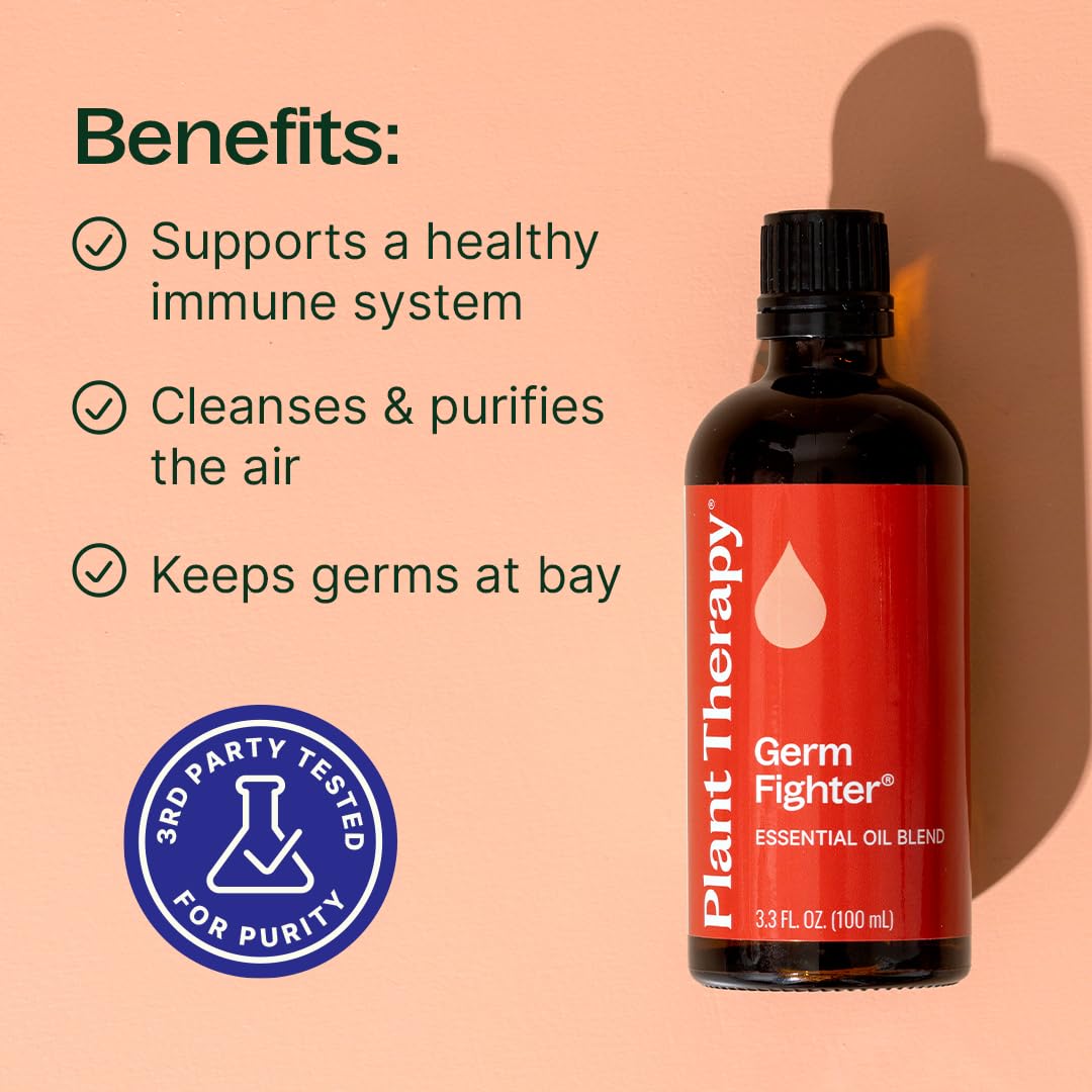 Plant Therapy Germ Fighter Essential Oil Blend 100% Pure, Undiluted, Natural Aromatherapy, Therapeutic Grade 100 mL (3.3 oz)