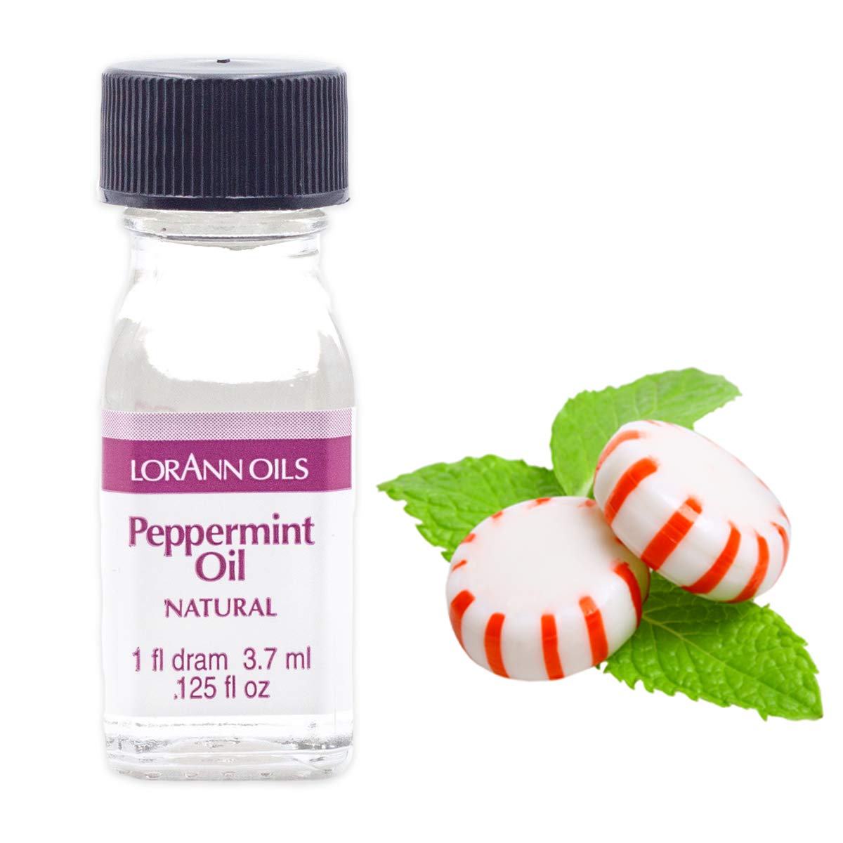 LorAnn Peppermint Oil SS Natural Flavor, 1 dram bottle (.125 fl oz - 3.7ml - 1 teaspoon)