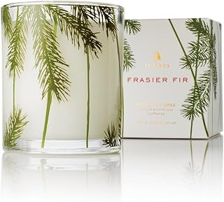 Thymes Frasier Fir Pine Needle Candle – Holiday Candles for Home Scented with Notes of Crisp Siberian Fir, Cedarwood & Sandalwood – Christmas Decor (6.5 oz)