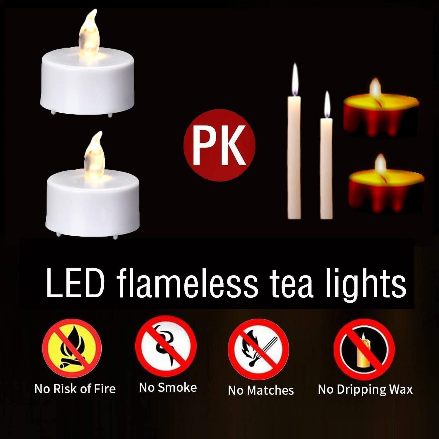 Tea Light Candles with Remote Control,Flickering Flameless LED Candle,Long Lasting 400+Hours,Battery Operated with Timer for Home Decoration Seasonal &Festival Celebration WarmWhite (5pcs)