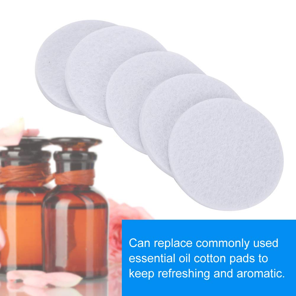 5PCS Aromatherapy Cotton Pads, Portable Essential Oil Diffuser Round Essential Oil Refill Pads Reusable Aroma Therapy Pads for Bathroom, Office, Bedroom and Other Places