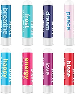 MOXĒ Nasal Inhaler Bundle, 8 Essential Oil Blends, Aromatherapy Sticks, Warming & Cooling Fragrances, Undiluted Oil, Natural Ingredients