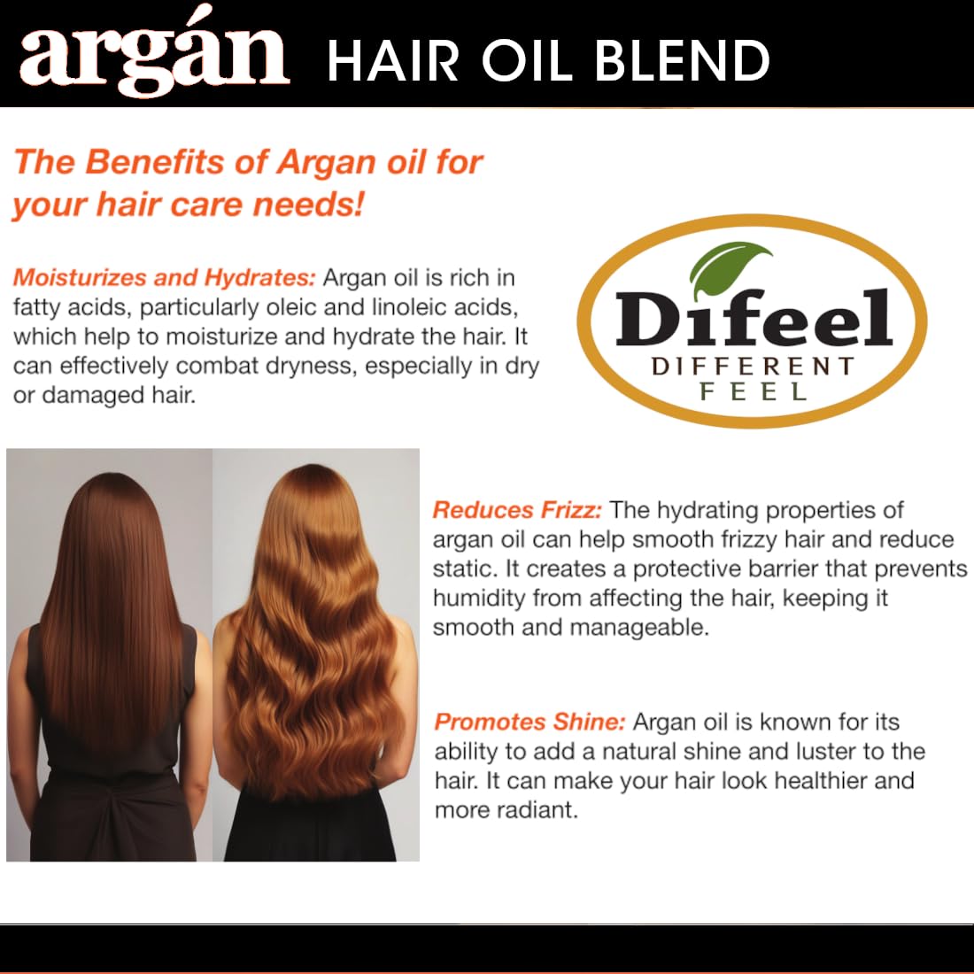 Difeel Argan Hair Oil Blend 7.1 Ounce (PACK OF 2)