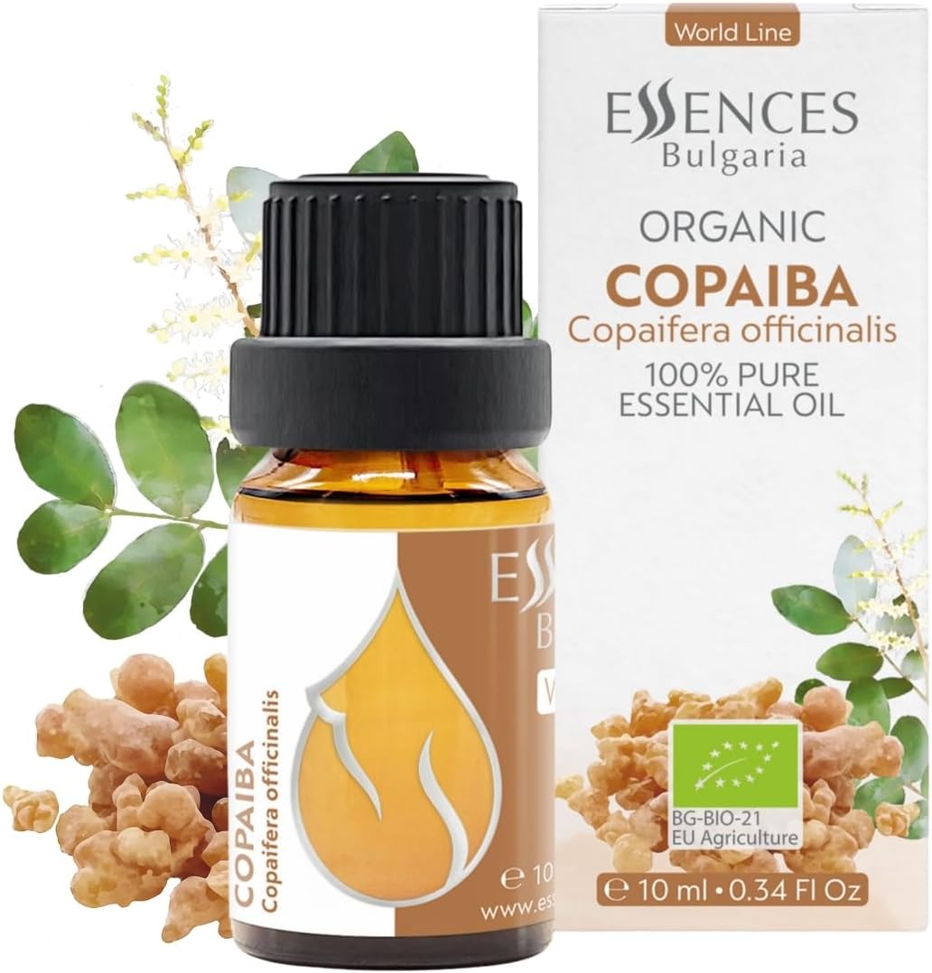 Essences Bulgaria Organic Copaiba Essential Oil 0.34 Fl Oz 10ml Copaifera officinalis - 100% Pure Natural Undiluted