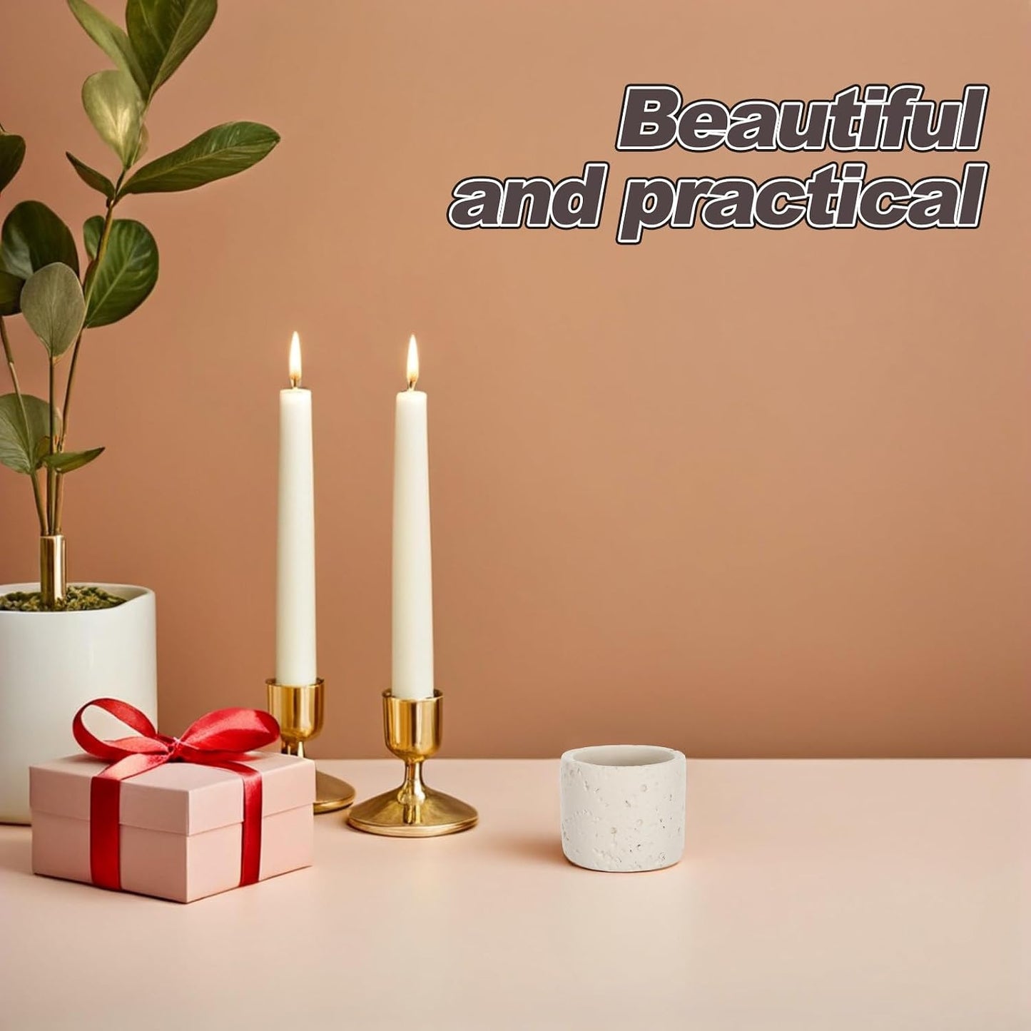 Empty Concrete Match Holder - Candle Match Storage Organizer for Farmhouse - Versatile Matchstick Dispenser Box for Holiday Parties Everyday Home Use