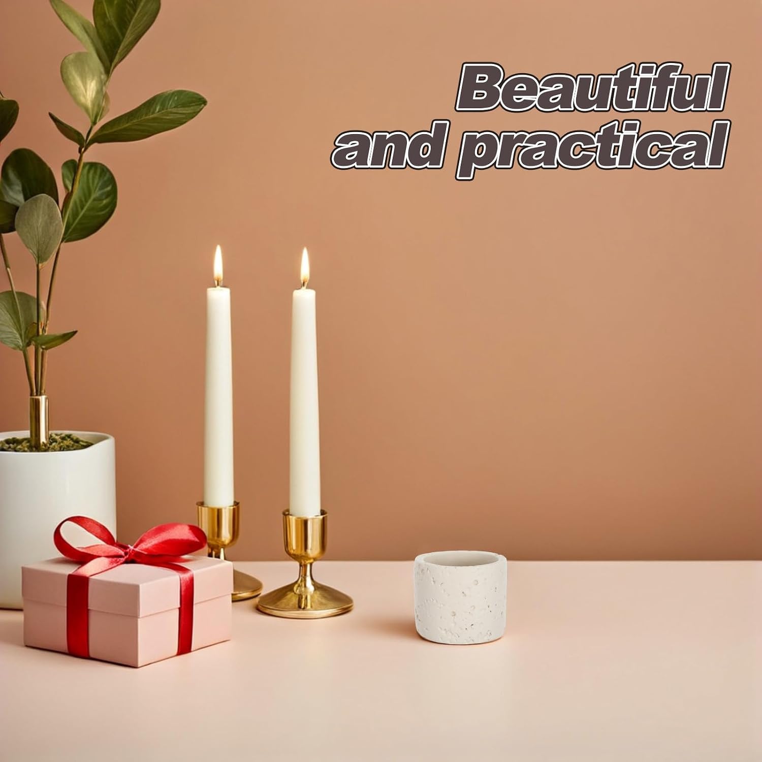 Empty Concrete Match Holder - Candle Match Storage Organizer for Farmhouse - Versatile Matchstick Dispenser Box for Holiday Parties Everyday Home Use