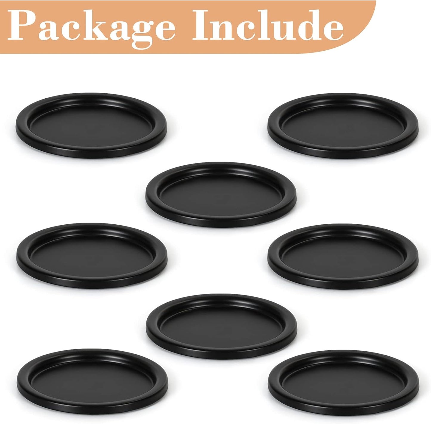 Black Iron Plate Candle Holder- Set of 8 |3.8" D x 0.2" H| Decorative Iron Pillar Candle Plate, Elegant Candle Stand for LED & Wax Candles, Incense Cones, Spa, Weddings (8 pcs)