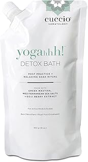 Cuccio Somatology Yogahhh! Detox Bath - Post Workout Relaxing Body Soak - Regenerate Tired & Sore Muscles - Anti-aging Vegan Formula - Epsom Salts, Goji Berries, Eucalyptus, Greek Mastiha - 16 oz