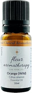 Orange (Wild) Essential Oil 10ml – 100% Pure Citrus sinensis – Cold Pressed – GC/MS Tested – Bright & Uplifting Aroma – Professional Clinical Aromatherapy Quality – Fleur Aromatherapy