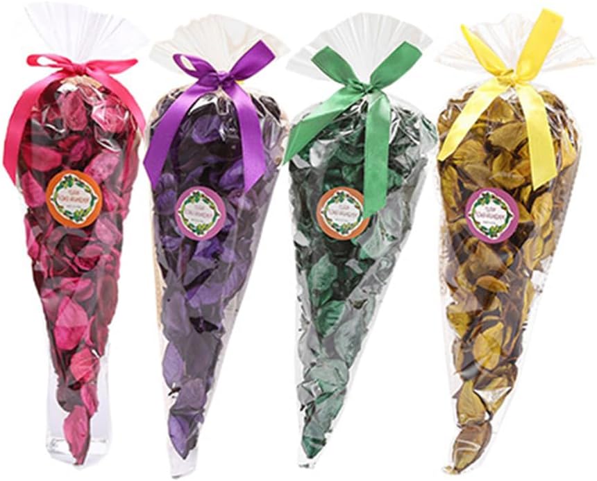 TooGet 4 Pcs Potpourri Bags, Rose Jasmine Lavender and Lemon Scented Potpourri Dried Flowers Natural Plant Fragrance Sachet for Home Fragrance Sachet Petal, Air Freshener 5.6 OZ