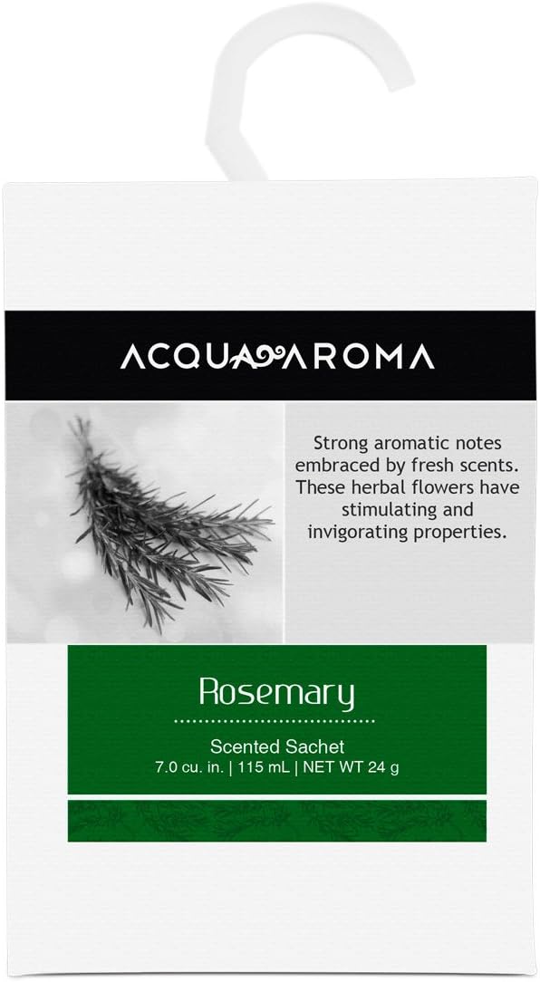 Acqua Aroma Rosemary Scented Sachet 7.0 cu. in. (115mL/24g) - Pack of 3 Sachets