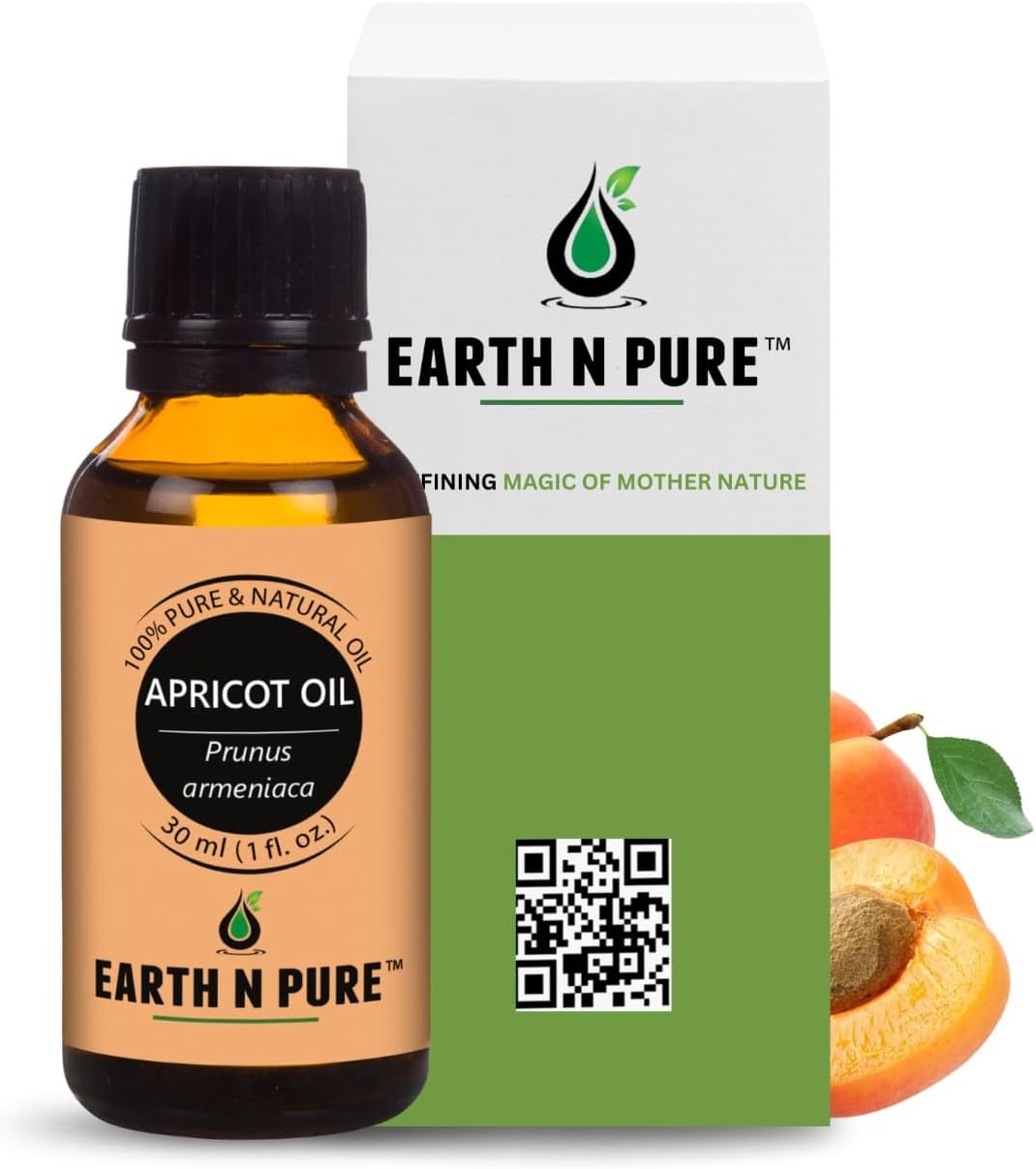 Earth N Pure Apricot Oil (Khumani Oil) Cold Pressed, Natural and Therapeutic Grade 30 ml