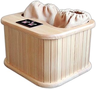 EZ Foot Spa with Easy Control Temperature and Time Ergonomic Design 16 Internal Bio-Ceramic Stones Made with Canadian Hemlock Wood Foot Sauna