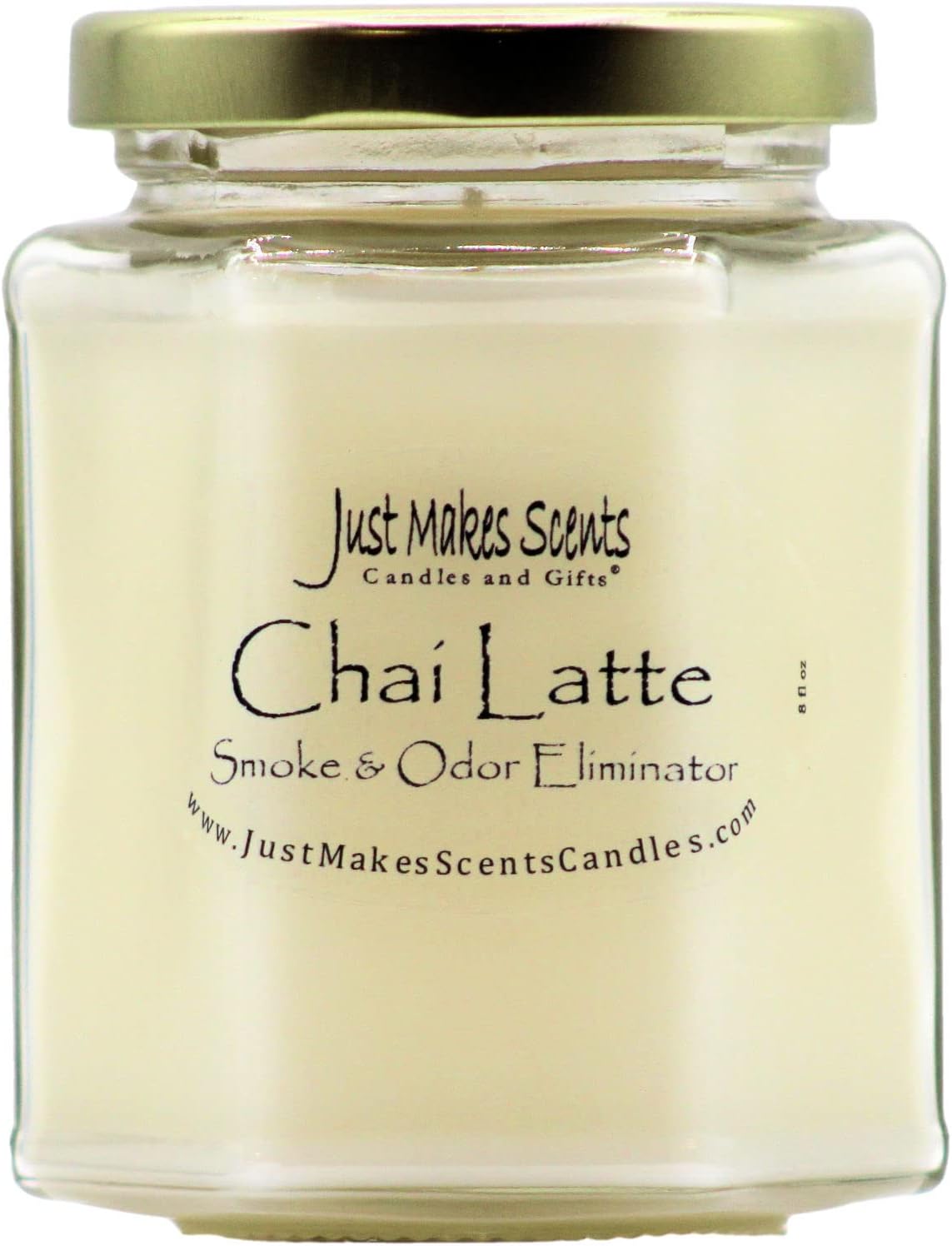 Chai Latte Scented Smoke and Odor Eliminator Candle - Neutralizes Cigarette, Food and Pet Smells - Hand Poured in The USA by Just Makes Scents