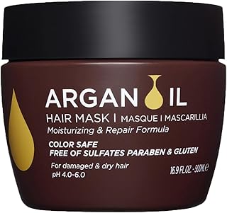 Luseta Argan Oil Hair Mask for Damaged Hair Deep Conditioning Thickening for Thin Hair Hydrate for Dry Hair 16.9 oz